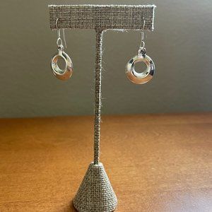 Drop Circle Sterling Earrings